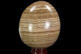 Polished, Banded Aragonite Egg - Morocco #98932-1